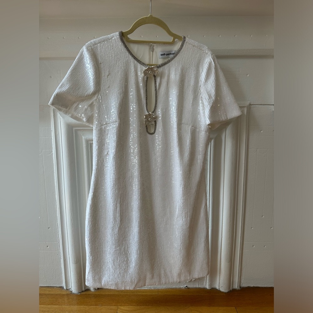 Self-Portrait White Mini Dress - Picture 2 of 6